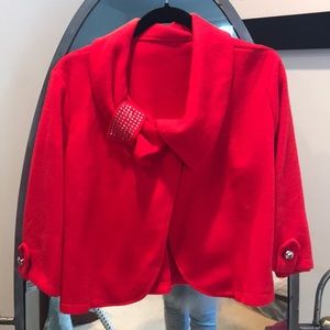 Cozy Bolero Jacket with Asymmetrical Collar